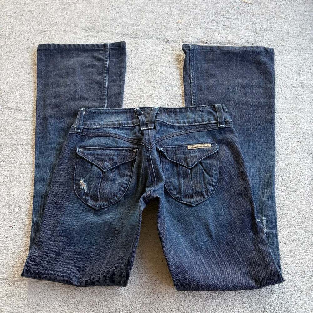 William Rast Madison Vintage Flare Trouser Jeans Women's 27 Dark Wash Distressed